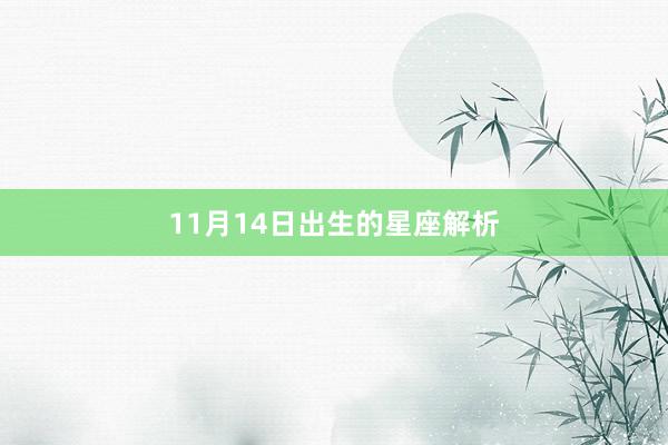 11月14日出生的星座解析